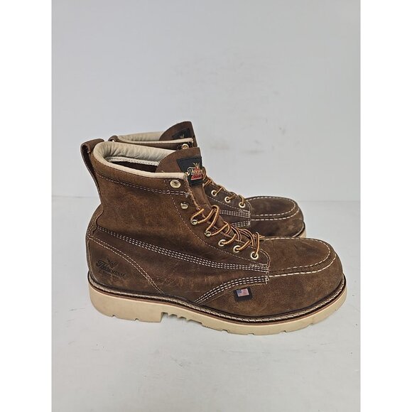 Thorogood Men's 6" Steel Toe 804-4375 (U.S.A.) Work Boot Brown Size 11 2E - Picture 2 of 8